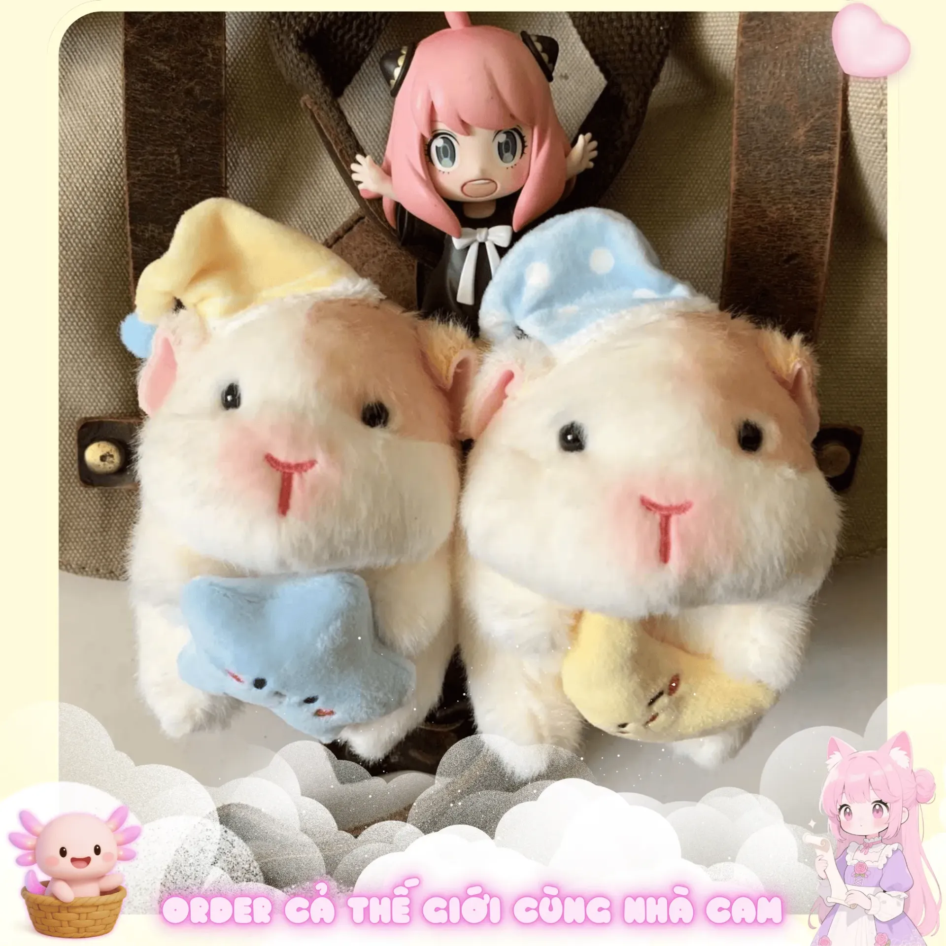 [Móc Khóa Thú Bông Chuột Lang] - Biệt Đội Ngủ Nướng Pijama 🐹 Mơ Màng Giữa Tầng Mây