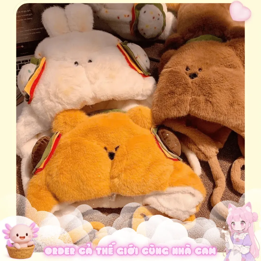 [Mũ Lông Gấu Hamburger] - Chiếc Bánh Bao Di Động 🍔 Siêu Cấp Chống Rét