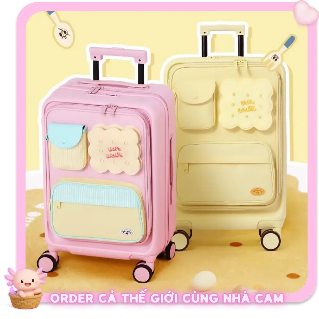 [HÀNG CHÍNH HÃNG] Vali VANWALK 100% Delicious Chính Hãng, Vali Kéo Du Lịch Size 20/24 Inch Có Ngăn Ngoài Tiện Lợi, Tạp Quá Nhà Cam