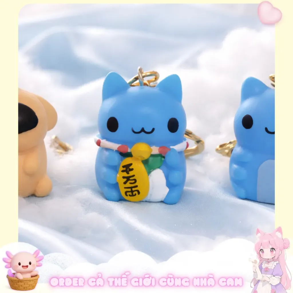 [Móc Khóa Bugcat Capoo] "Đại Gia Túi Vàng" Mèo Xanh Chiêu Tài Mập Ú (Bản Đẹp)