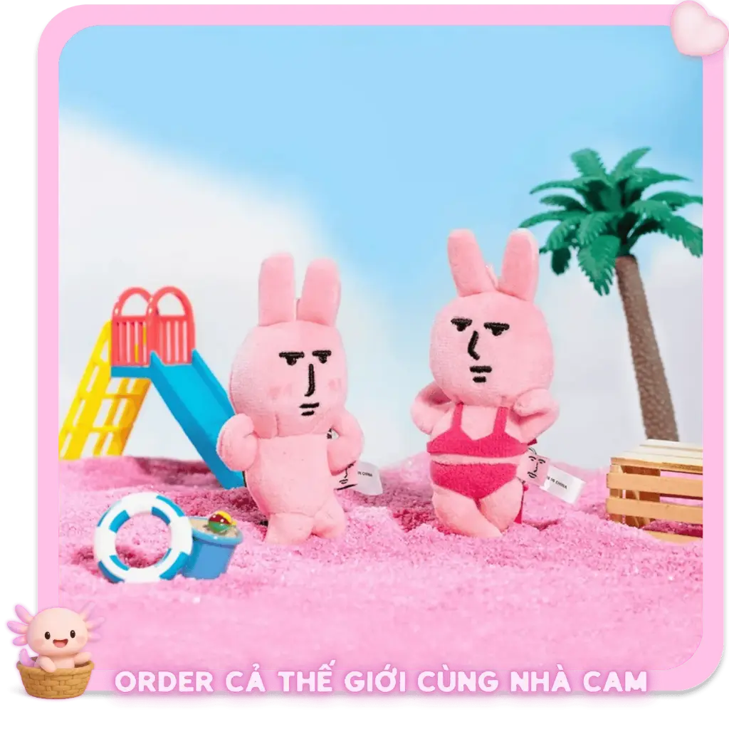 [HÀNG CHÍNH HÃNG] Móc Khoá Thỏ Hồng Bikini MyFriend Rabbit, Gấu Bông Đi Biển, Thú Bông Đồ Bơi Treo Balo Dễ Thương, Tạp Quá Nhà Cam