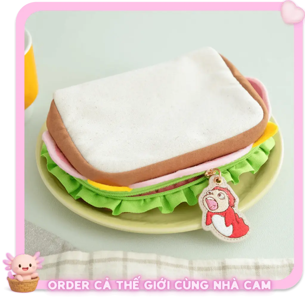 [HÀNG CHÍNH HÃNG] Túi Ví Ponyo Sandwich Ghibli, Hàng Order Chính Hãng Benelic, Tạp Quá Nhà Cam 
