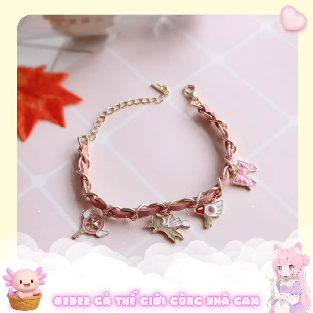 [Vòng Tay Sakura Thủ Lĩnh Thẻ Bài] - Sợi Dây Liên Kết Bầu Trời 🌸 Phiên Bản Dây Da Ngọt Ngào