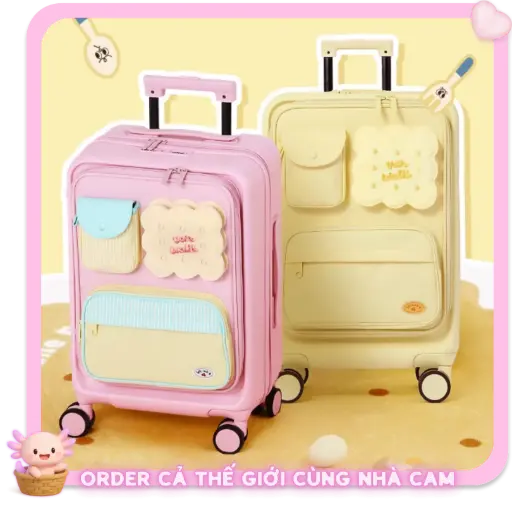 [HÀNG CHÍNH HÃNG] Vali VANWALK 100% Delicious Chính Hãng, Vali Kéo Du Lịch Size 20/24 Inch Có Ngăn Ngoài Tiện Lợi, Tạp Quá Nhà Cam