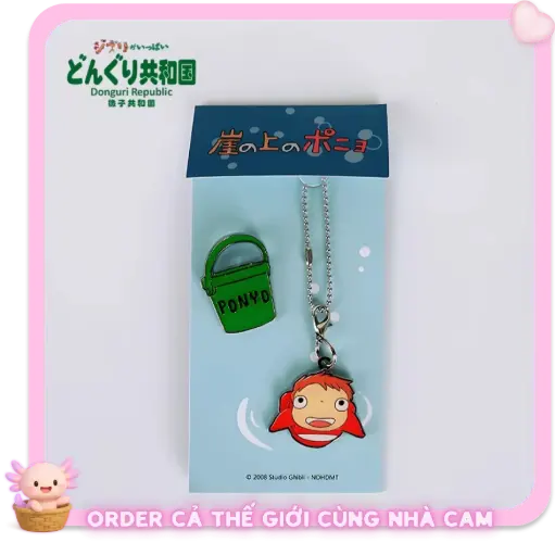 [HÀNG CHÍNH HÃNG] Set Huy Hiệu & Móc Khoá Ponyo, Phụ Kiện Studio Ghibli Official từ Donguri Republic