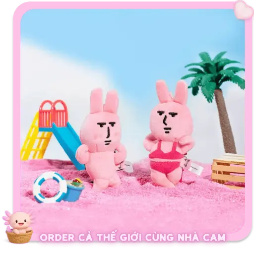 [HÀNG CHÍNH HÃNG] Móc Khoá Thỏ Hồng Bikini MyFriend Rabbit, Gấu Bông Đi Biển, Thú Bông Đồ Bơi Treo Balo Dễ Thương, Tạp Quá Nhà Cam