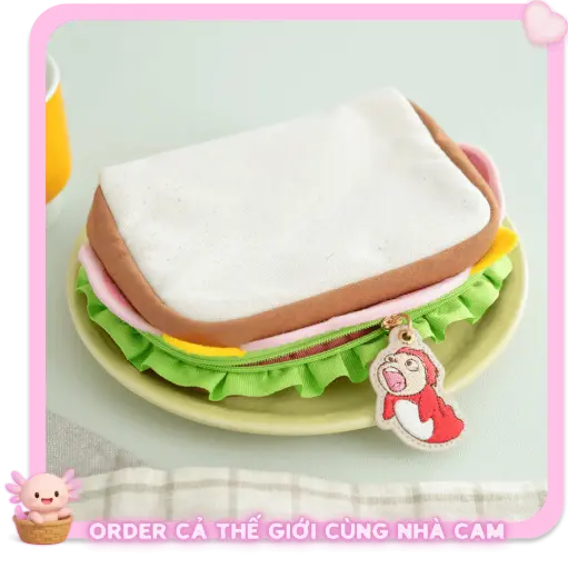 [HÀNG CHÍNH HÃNG] Túi Ví Ponyo Sandwich Ghibli, Hàng Order Chính Hãng Benelic, Tạp Quá Nhà Cam 