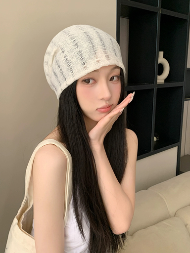 Mũ Len Beanie Lưới Rách – Cá Tính Y2K Hottrend 2025 | Nhà Cam