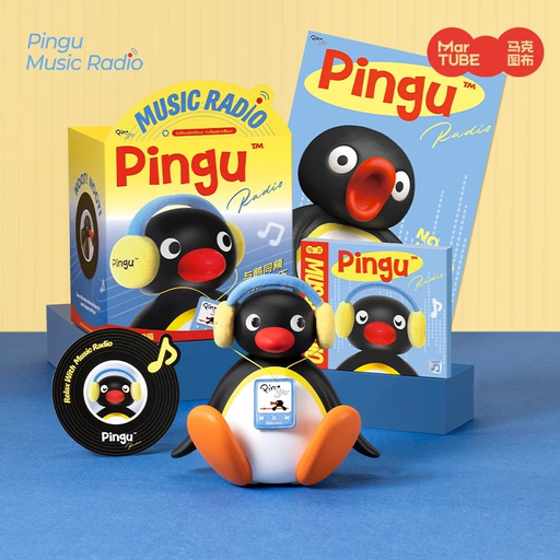 Loa Pingu Music Radio Kèm Tai Nghe Bông Cực Xinh