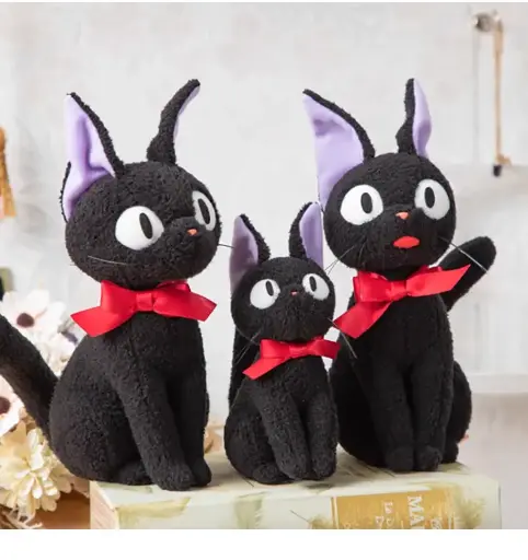 Gấu Bông Jiji Ghibli Chính Hãng – Mèo Đen Đeo Nơ Đỏ Từ Kiki’s Delivery Service